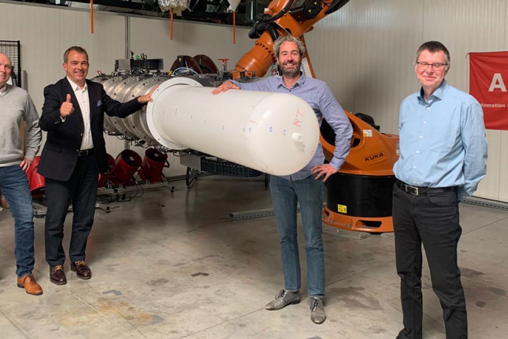 Flanders Make en AMS Robotics werken samen aan lichtgewicht waterstoftank voor de auto van de toekomst