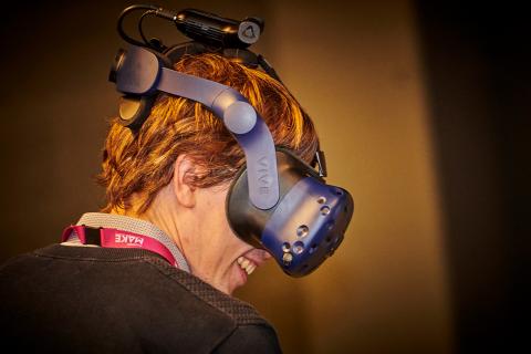 VR bril op Symposium Flanders Make